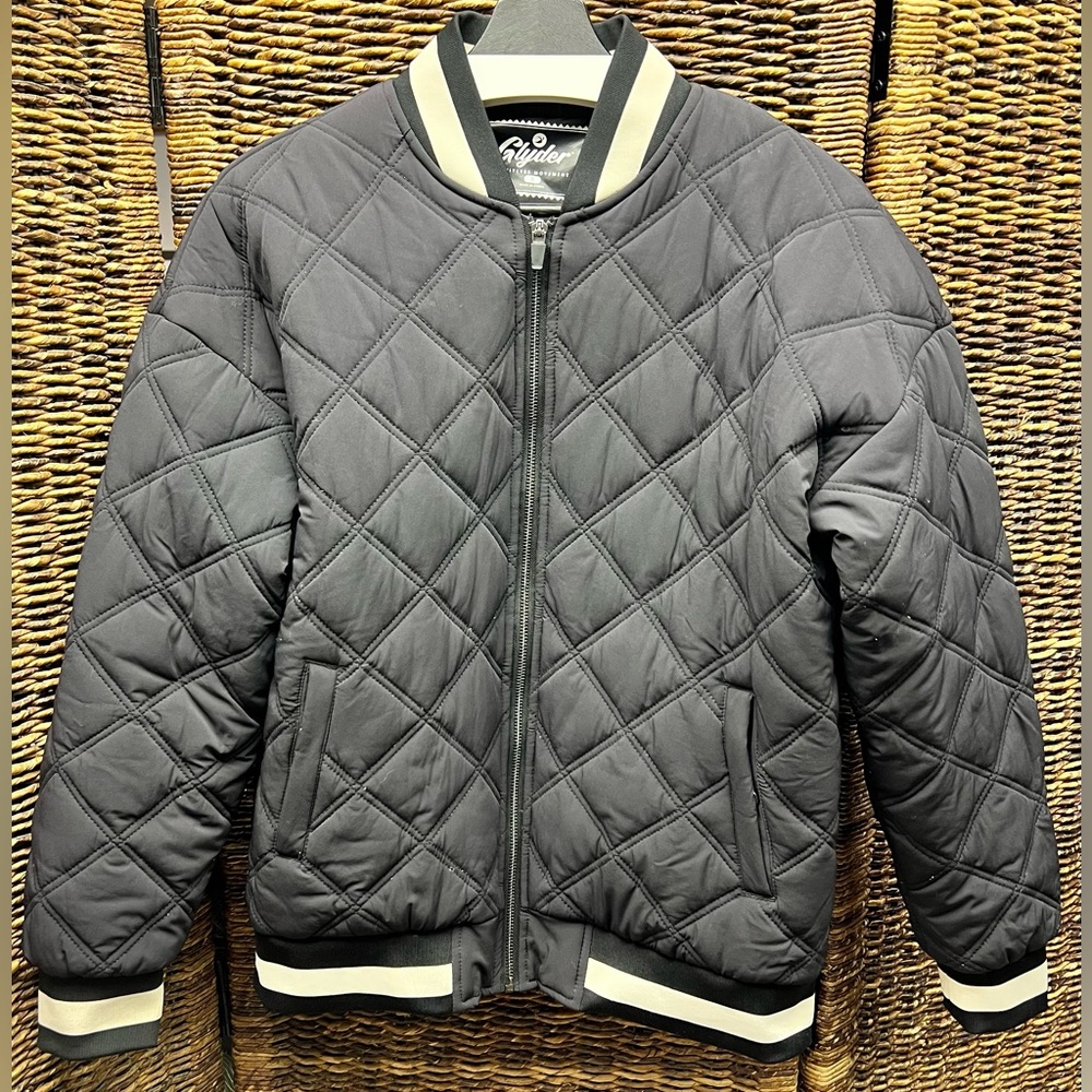 Glyder‎ Varsity Jacket - Black and Cream, Men’s size:Small